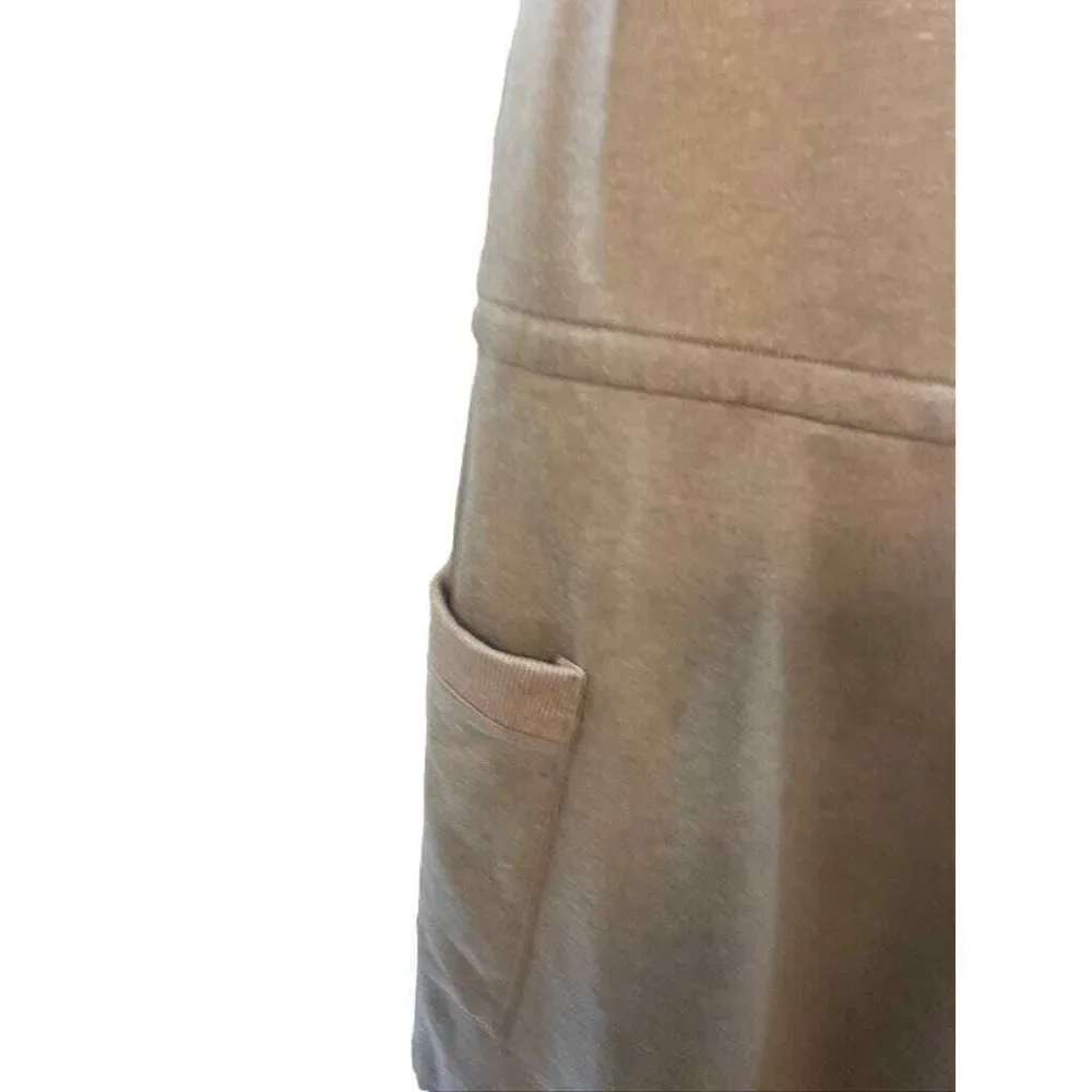 HEM & THREAD WOMENS MED FLEECE TAN JUMPSUIT CUFFS POCKETS